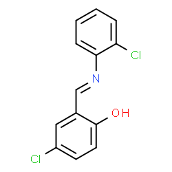 ChemSpider 2D Image | 4-Chloro-2-{(E)-[(2-chlorophenyl)imino]methyl}phenol | C13H9Cl2NO