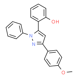 ChemSpider 2D Image | 2-[3-(4-Methoxyphenyl)-1-phenyl-1H-pyrazol-5-yl]phenol | C22H18N2O2