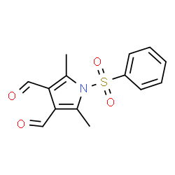 ChemSpider 2D Image | 2,5-Dimethyl-1-(phenylsulfonyl)-1H-pyrrole-3,4-dicarbaldehyde | C14H13NO4S
