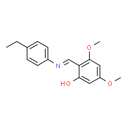 ChemSpider 2D Image | 2-{(E)-[(4-Ethylphenyl)imino]methyl}-3,5-dimethoxyphenol | C17H19NO3