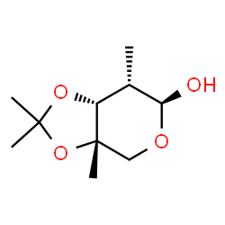 ChemSpider 2D Image | 2-Deoxy-3,4-O-isopropylidene-2-methyl-4-C-methyl-beta-L-ribopyranose | C10H18O4