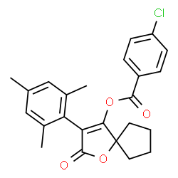 ChemSpider 2D Image | 3-Mesityl-2-oxo-1-oxaspiro[4.4]non-3-en-4-yl 4-chlorobenzoate | C24H23ClO4
