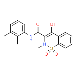 ChemSpider 2D Image | N-(2,3-Dimethylphenyl)-4-hydroxy-2-methyl-2H-1,2-benzothiazine-3-carboxamide 1,1-dioxide | C18H18N2O4S
