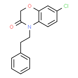 ChemSpider 2D Image | 7-Chloro-4-(2-phenylethyl)-2H-1,4-benzoxazin-3(4H)-one | C16H14ClNO2