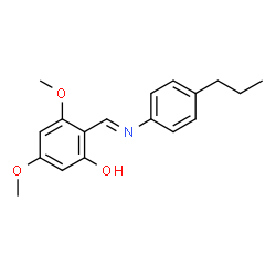 ChemSpider 2D Image | 3,5-Dimethoxy-2-{(E)-[(4-propylphenyl)imino]methyl}phenol | C18H21NO3