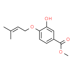 ChemSpider 2D Image | Methyl 3-hydroxy-4-[(3-methyl-2-buten-1-yl)oxy]benzoate | C13H16O4