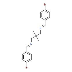 ChemSpider 2D Image | (E,E)-N,N'-(2,2-Dimethyl-1,3-propanediyl)bis[1-(4-bromophenyl)methanimine] | C19H20Br2N2
