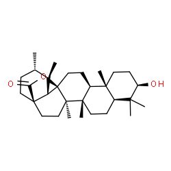 ChemSpider 2D Image | (3alpha,5beta,8alpha,9beta,10alpha,13alpha,14beta,17alpha,20beta)-3-Hydroxy-13,28-epoxyursan-28-one | C30H48O3