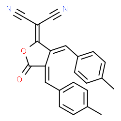 ChemSpider 2D Image | [(3E,4E)-3,4-Bis(4-methylbenzylidene)-5-oxodihydro-2(3H)-furanylidene]malononitrile | C23H16N2O2