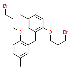ChemSpider 2D Image | 1,1'-Methylenebis[2-(3-bromopropoxy)-5-methylbenzene] | C21H26Br2O2