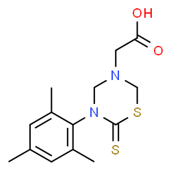ChemSpider 2D Image | (5-Mesityl-6-thioxo-1,3,5-thiadiazinan-3-yl)acetic acid | C14H18N2O2S2
