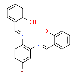 ChemSpider 2D Image | 2,2'-{(4-Bromo-1,2-phenylene)bis[nitrilo(E)methylylidene]}diphenol | C20H15BrN2O2