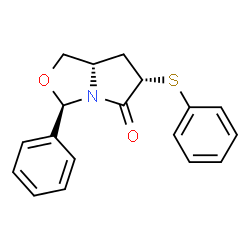 ChemSpider 2D Image | (3R,6S,7aS)-3-Phenyl-6-(phenylsulfanyl)tetrahydro-5H-pyrrolo[1,2-c][1,3]oxazol-5-one | C18H17NO2S