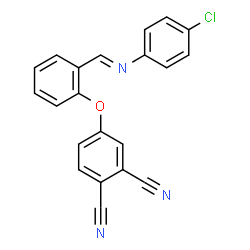 ChemSpider 2D Image | 4-(2-{(E)-[(4-Chlorophenyl)imino]methyl}phenoxy)phthalonitrile | C21H12ClN3O