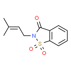 ChemSpider 2D Image | 2-(3-Methyl-2-buten-1-yl)-1,2-benzothiazol-3(2H)-one 1,1-dioxide | C12H13NO3S