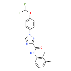 ChemSpider 2D Image | 1-[4-(Difluoromethoxy)phenyl]-N-(2,3-dimethylphenyl)-1H-1,2,4-triazole-3-carboxamide | C18H16F2N4O2