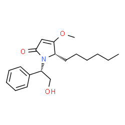 ChemSpider 2D Image | (5S)-5-Hexyl-1-[(1S)-2-hydroxy-1-phenylethyl]-4-methoxy-1,5-dihydro-2H-pyrrol-2-one | C19H27NO3