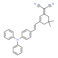 ChemSpider 2D Image | (3-{(E)-2-[4-(Diphenylamino)phenyl]vinyl}-5,5-dimethyl-2-cyclohexen-1-ylidene)malononitrile | C31H27N3