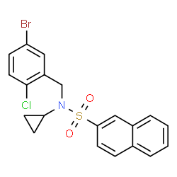 ChemSpider 2D Image | N-(5-Bromo-2-chlorobenzyl)-N-cyclopropyl-2-naphthalenesulfonamide | C20H17BrClNO2S