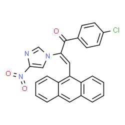 ChemSpider 2D Image | (2Z)-3-(9-Anthryl)-1-(4-chlorophenyl)-2-(4-nitro-1H-imidazol-1-yl)-2-propen-1-one | C26H16ClN3O3
