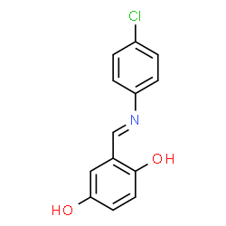 ChemSpider 2D Image | 2-{(E)-[(4-Chlorophenyl)imino]methyl}-1,4-benzenediol | C13H10ClNO2