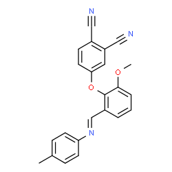 ChemSpider 2D Image | 4-(2-Methoxy-6-{(E)-[(4-methylphenyl)imino]methyl}phenoxy)phthalonitrile | C23H17N3O2