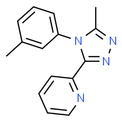 ChemSpider 2D Image | 2-[5-Methyl-4-(3-methylphenyl)-4H-1,2,4-triazol-3-yl]pyridine | C15H14N4
