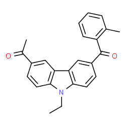 ChemSpider 2D Image | 1-[9-Ethyl-6-(2-methylbenzoyl)-9H-carbazol-3-yl]ethanone | C24H21NO2