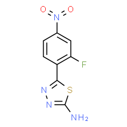 ChemSpider 2D Image | 5-(2-Fluoro-4-nitrophenyl)-1,3,4-thiadiazol-2-amine | C8H5FN4O2S