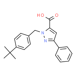 ChemSpider 2D Image | 1-[4-(2-Methyl-2-propanyl)benzyl]-3-phenyl-1H-pyrazole-5-carboxylic acid | C21H22N2O2