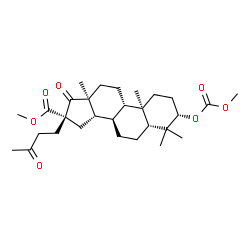 ChemSpider 2D Image | Methyl (3beta,5alpha,16beta)-3-[(methoxycarbonyl)oxy]-4,4-dimethyl-17-oxo-16-(3-oxobutyl)androstane-16-carboxylate | C29H44O7