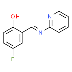 ChemSpider 2D Image | 4-Fluoro-2-[(E)-(2-pyridinylimino)methyl]phenol | C12H9FN2O