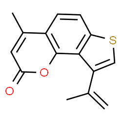 ChemSpider 2D Image | 9-Isopropenyl-4-methyl-2H-thieno[2,3-h]chromen-2-one | C15H12O2S
