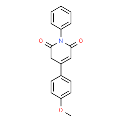 ChemSpider 2D Image | 4-(4-Methoxyphenyl)-1-phenyl-2,6(1H,3H)-pyridinedione | C18H15NO3