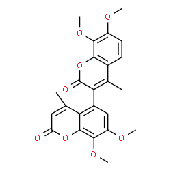 ChemSpider 2D Image | 7,7',8,8'-Tetramethoxy-4,4'-dimethyl-2H,2'H-3,5'-bichromene-2,2'-dione | C24H22O8