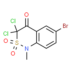 ChemSpider 2D Image | 6-Bromo-3,3-dichloro-1-methyl-1H-2,1-benzothiazin-4(3H)-one 2,2-dioxide | C9H6BrCl2NO3S