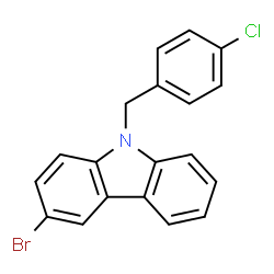 ChemSpider 2D Image | 3-Bromo-9-(4-chlorobenzyl)-9H-carbazole | C19H13BrClN