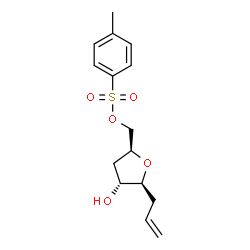 ChemSpider 2D Image | (1S)-1-Allyl-1,4-anhydro-3-deoxy-5-O-[(4-methylphenyl)sulfonyl]-D-erythro-pentitol | C15H20O5S