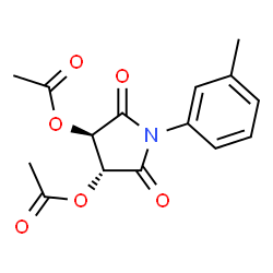ChemSpider 2D Image | (3R,4R)-1-(3-Methylphenyl)-2,5-dioxo-3,4-pyrrolidinediyl diacetate | C15H15NO6
