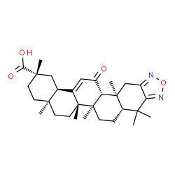 ChemSpider 2D Image | (2S,4aS,6aS,6bR,8aR,13aS,13bR,15bR)-2,4a,6a,6b,9,9,13a-Heptamethyl-14-oxo-1,2,3,4,4a,5,6,6a,6b,7,8,8a,9,13,13a,13b,14,15b-octadecahydropiceno[2,3-c][1,2,5]oxadiazole-2-carboxylic acid | C30H42N2O4