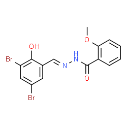 ChemSpider 2D Image | N'-[(E)-(3,5-Dibromo-2-hydroxyphenyl)methylene]-2-methoxybenzohydrazide | C15H12Br2N2O3