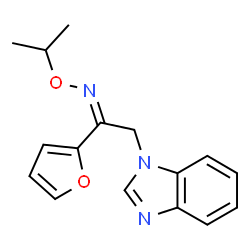 ChemSpider 2D Image | (1Z)-2-(1H-Benzimidazol-1-yl)-1-(2-furyl)-N-isopropoxyethanimine | C16H17N3O2