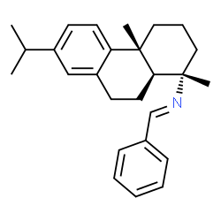 ChemSpider 2D Image | (E)-N-[(1S,4aR,10aS)-7-Isopropyl-1,4a-dimethyl-1,2,3,4,4a,9,10,10a-octahydro-1-phenanthrenyl]-1-phenylmethanimine | C26H33N