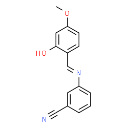 ChemSpider 2D Image | 3-[(E)-(2-Hydroxy-4-methoxybenzylidene)amino]benzonitrile | C15H12N2O2