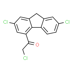 ChemSpider 2D Image | 2-Chloro-1-(2,7-dichloro-9H-fluoren-4-yl)ethanone | C15H9Cl3O