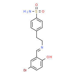 ChemSpider 2D Image | 4-{2-[(E)-(5-Bromo-2-hydroxybenzylidene)amino]ethyl}benzenesulfonamide | C15H15BrN2O3S