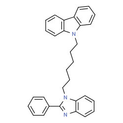ChemSpider 2D Image | 9-[6-(2-Phenyl-1H-benzimidazol-1-yl)hexyl]-9H-carbazole | C31H29N3