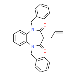 ChemSpider 2D Image | 3-Allyl-1,5-dibenzyl-1H-1,5-benzodiazepine-2,4(3H,5H)-dione | C26H24N2O2