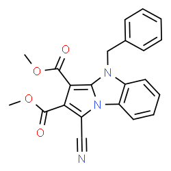 ChemSpider 2D Image | Dimethyl 4-benzyl-1-cyano-4H-pyrrolo[1,2-a]benzimidazole-2,3-dicarboxylate | C22H17N3O4