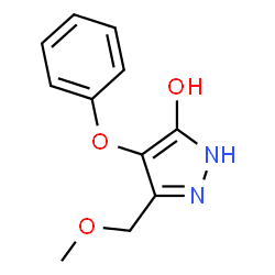 ChemSpider 2D Image | 3-(Methoxymethyl)-4-phenoxy-1H-pyrazol-5-ol | C11H12N2O3